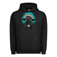 Pigment Black black angus indian headdress Urban Hoodie - JahusDesignShop