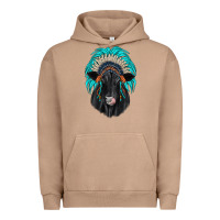 Pigment Burro black angus indian headdress Urban Hoodie - JahusDesignShop