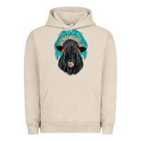 Pigment French Oak black angus indian headdress Urban Hoodie - JahusDesignShop