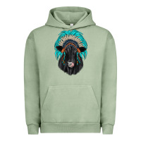 Pigment Oil Green black angus indian headdress Urban Hoodie - JahusDesignShop