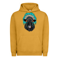 Pigment Peanut Butter black angus indian headdress Urban Hoodie - JahusDesignShop
