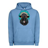 Pigment Pebble Blue black angus indian headdress Urban Hoodie - JahusDesignShop