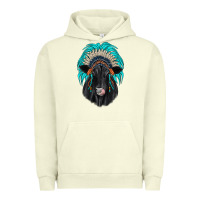 Pigment Pistachio black angus indian headdress Urban Hoodie - JahusDesignShop