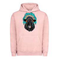 Pigment Salmon black angus indian headdress Urban Hoodie - JahusDesignShop