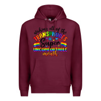 Burgundy wishing all of the transphobes uncomfortable month Premium Hoodie - Artiststas