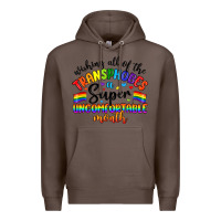 Coffee wishing all of the transphobes uncomfortable month Premium Hoodie - Artiststas
