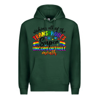 Sports Green wishing all of the transphobes uncomfortable month Premium Hoodie - Artiststas