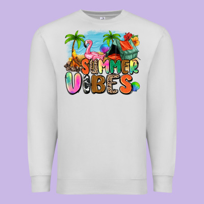 Summer Vibes Camp Premium Sweatshirt Designed By Zillion Design Studio