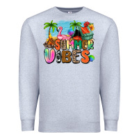 Heather Grey summer vibes camp Premium Sweatshirt - Zillion Design Studio