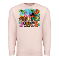 Pale Pink summer vibes camp Premium Sweatshirt - Zillion Design Studio