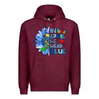 Burgundy in april we wear blue sunflower Premium Hoodie - Artiststas