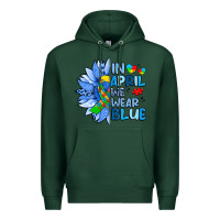 Sports Green in april we wear blue sunflower Premium Hoodie - Artiststas