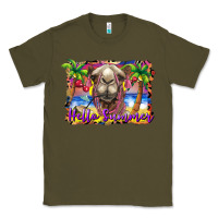 Army Green hello summer camel at the beach Classic Tee - BarkalooDesign