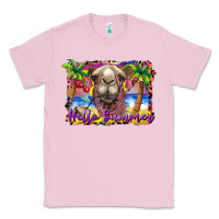 Bubblegum Pink hello summer camel at the beach Classic Tee - BarkalooDesign