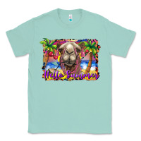 Seafoam hello summer camel at the beach Classic Tee - BarkalooDesign
