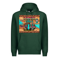 Sports Green camping vibes Premium Hoodie - JahusDesignShop