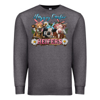 Charcoal Heather Happy Easter Heifers Premium Sweatshirt - RanaPortraitStore