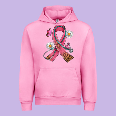 Cancer Ribbon Stethoscope Daisy Butterfly Urban Hoodie Designed By Artiststas
