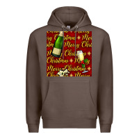 Coffee merry christmas champagne seamless pattern Premium Hoodie - BundleAndBundleShop