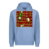 Colony Blue merry christmas champagne seamless pattern Premium Hoodie - BundleAndBundleShop