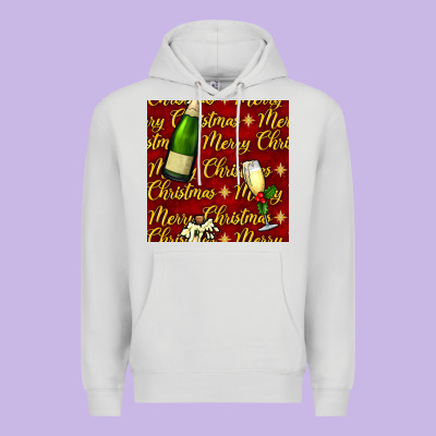 Merry Christmas Champagne Seamless Pattern Premium Hoodie Designed By Bundleandbundleshop