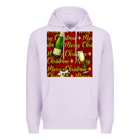 Lilac merry christmas champagne seamless pattern Premium Hoodie - BundleAndBundleShop