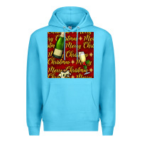 Ocean Blue merry christmas champagne seamless pattern Premium Hoodie - BundleAndBundleShop