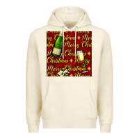 Sandshell merry christmas champagne seamless pattern Premium Hoodie - BundleAndBundleShop