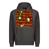 Smoke merry christmas champagne seamless pattern Premium Hoodie - BundleAndBundleShop
