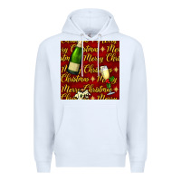 White merry christmas champagne seamless pattern Premium Hoodie - BundleAndBundleShop