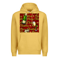 Antique Gold merry christmas champagne seamless pattern Premium Hoodie - BundleAndBundleShop