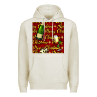Merry Christmas Champagne Seamless Pattern Premium Hoodie | Teevron