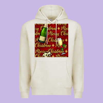 Merry Christmas Champagne Seamless Pattern Premium Hoodie Designed By Bundleandbundleshop