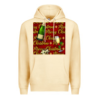 Pina Colada merry christmas champagne seamless pattern Premium Hoodie - BundleAndBundleShop