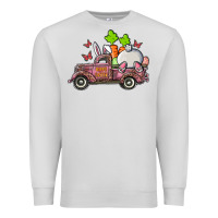 Dove Grey happy easter pink truck with bunny Premium Sweatshirt - RanaPortraitStore