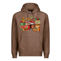 Chestnut christmas cookie coffee cups Premium Hoodie - AdoDesignShop