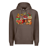 Coffee christmas cookie coffee cups Premium Hoodie - AdoDesignShop