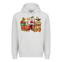 Dove Grey christmas cookie coffee cups Premium Hoodie - AdoDesignShop