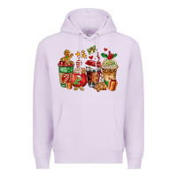 Lilac christmas cookie coffee cups Premium Hoodie - AdoDesignShop