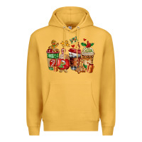 Mustard christmas cookie coffee cups Premium Hoodie - AdoDesignShop