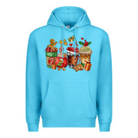 Ocean Blue christmas cookie coffee cups Premium Hoodie - AdoDesignShop