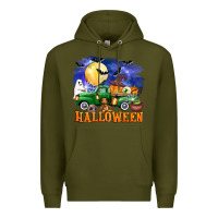 Army Green halloween truck Premium Hoodie - AdoDesignShop