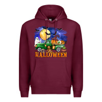 Burgundy halloween truck Premium Hoodie - AdoDesignShop