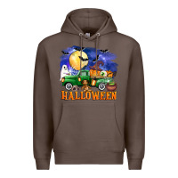Coffee halloween truck Premium Hoodie - AdoDesignShop