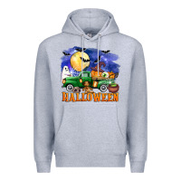Heather Grey halloween truck Premium Hoodie - AdoDesignShop