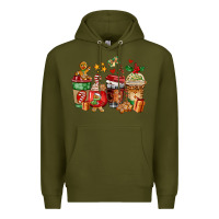 Christmas Cookie Coffee Cups Premium Hoodie | Teevron