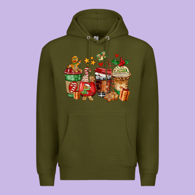 Christmas Cookie Coffee Cups Premium Hoodie Designed By Adodesignshop