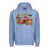 Colony Blue christmas cookie coffee cups Premium Hoodie - AdoDesignShop