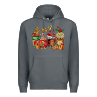 Rock christmas cookie coffee cups Premium Hoodie - AdoDesignShop