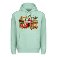 Seafoam christmas cookie coffee cups Premium Hoodie - AdoDesignShop